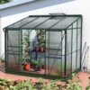 Serre Adossée Ida 5,2m² En Aluminium émeraude Et Panneaux PC 4mm - Vitavia -Jardin Serre Boutique serre adossee ida 52m en aluminium emeraude et panneaux pc 4mm vitavia