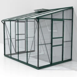 Serre Adossée Ida 5,2m² En Aluminium émeraude Et Vitrage Combiné - Vitavia -Jardin Serre Boutique serre adossee ida 52m en aluminium emeraude et vitrage combine vitavia 2