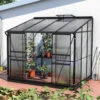 Serre Adossée Ida 5,2m² En Aluminium Noir Et Panneaux PC 4mm - Vitavia -Jardin Serre Boutique serre adossee ida 52m en aluminium noir et panneaux pc 4mm vitavia