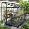 Serre Adossée Ida 5,2m² En Aluminium Noir Et Vitrage Combiné - Vitavia -Jardin Serre Boutique serre adossee ida 52m en aluminium noir et vitrage combine vitavia