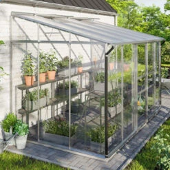 Serre Adossée Ida 6,5m² En Aluminium Anodisé Et Vitrage Combiné - Vitavia