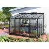Serre Adossée Ida 6,5m² En Aluminium Noir Et Panneaux PC 6mm - Vitavia -Jardin Serre Boutique serre adossee ida 65m en aluminium noir et panneaux pc 6mm vitavia