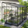 Serre Adossée Ida 6,5m² En Aluminium Noir Et Vitrage Combiné - Vitavia -Jardin Serre Boutique serre adossee ida 65m en aluminium noir et vitrage combine vitavia