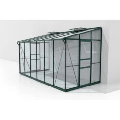 Serre Adossée Ida 7,8m² En Aluminium émeraude Et Vitrage Combiné - Vitavia -Jardin Serre Boutique serre adossee ida 78m en aluminium emeraude et vitrage combine vitavia 2