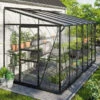 Serre Adossée Ida 7,8m² En Aluminium Noir Et Vitrage Combiné - Vitavia -Jardin Serre Boutique serre adossee ida 78m en aluminium noir et vitrage combine vitavia