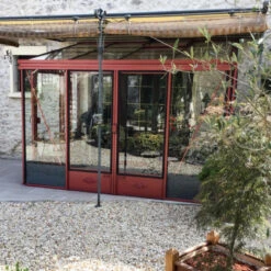 Serre Adossée LUXIA 5,5m² H246cm En Aluminium Laqué Et Verre Trempé 4mm + Embase Incluse - Lams -Jardin Serre Boutique serre adossee luxia 55m h246cm en aluminium laque et verre trempe 4mm embase incluse lams 3