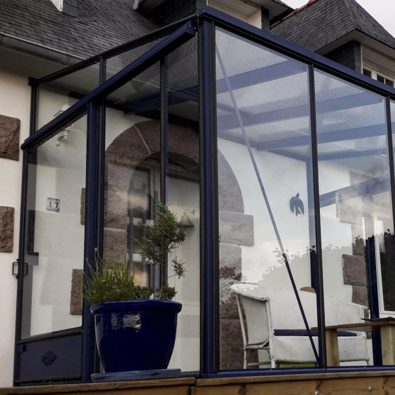 Serre Adossée LUXIA 7,2m² H246cm En Aluminium Laqué Et Verre Trempé 4mm + Embase Incluse - Lams 8 Serre Adossée LUXIA 7,2m² H246cm En Aluminium Laqué Et Verre Trempé 4mm + Embase Incluse - Lams – Image 6