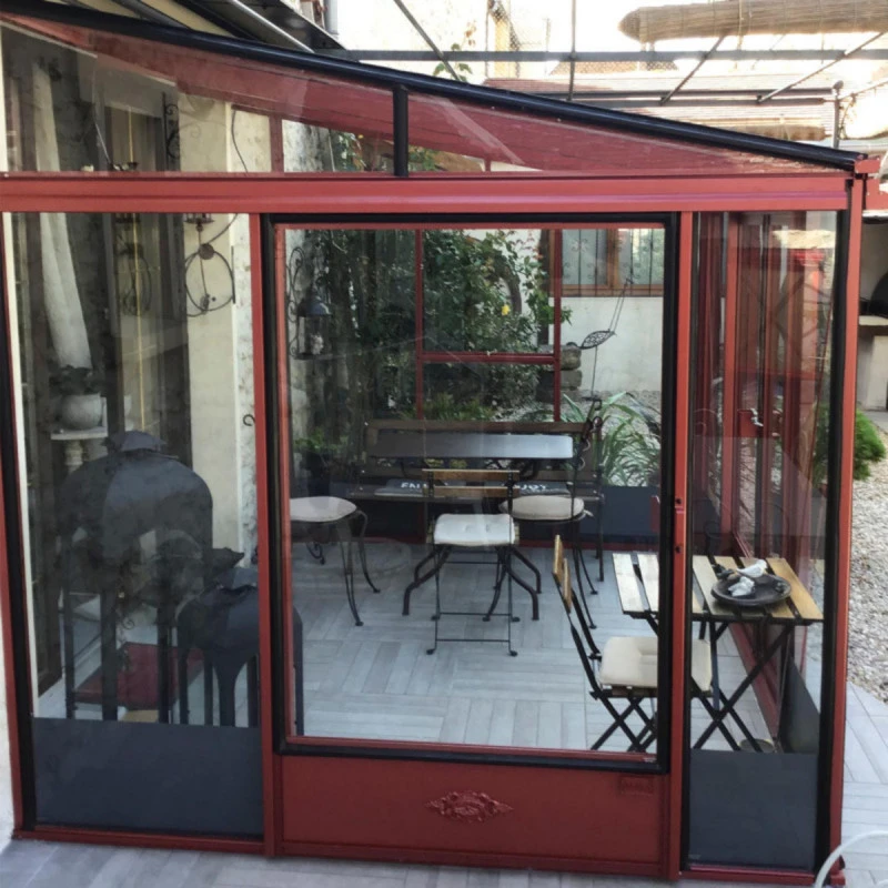 Serre Adossée LUXIA 7,2m² H246cm En Aluminium Laqué Et Verre Trempé 4mm + Embase Incluse - Lams 3 Serre Adossée LUXIA 7,2m² H246cm En Aluminium Laqué Et Verre Trempé 4mm + Embase Incluse - Lams