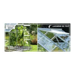 Serre Allium Venus 4,9m² En Aluminium Laqué Gris Anthracite Et Verre Trempé 3mm + Embase Incluse - Natura Lams -Jardin Serre Boutique serre allium venus 5m en aluminium laque gris et verre trempe 3mm embase incluse natura lams 15