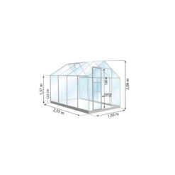 Serre Allium Venus 4,9m² En Aluminium Laqué Gris Anthracite Et Verre Trempé 3mm + Embase Incluse - Natura Lams -Jardin Serre Boutique serre allium venus 5m en aluminium laque gris et verre trempe 3mm embase incluse natura lams 3
