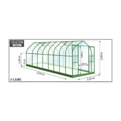 Serre Aloé Diana 12,90m² En Aluminium Laqué Vert Et Verre Trempé 3mm + Embase Incluse - Natura Lams -Jardin Serre Boutique serre aloe diana 1320m en aluminium laque vert et verre trempe 3mm embase incluse natura lams 1