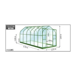 Serre Aloé Diana 9,70m² En Aluminium Laqué Vert Et Verre Trempé 3mm + Embase Incluse - Natura Lams -Jardin Serre Boutique serre aloe diana 985m en aluminium laque vert et verre trempe 3mm embase incluse natura lams 1