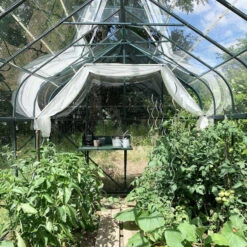 Serre Aloé Diana 9,70m² En Aluminium Laqué Vert Et Verre Trempé 3mm + Embase Incluse - Natura Lams -Jardin Serre Boutique serre aloe diana 985m en aluminium laque vert et verre trempe 3mm embase incluse natura lams 19