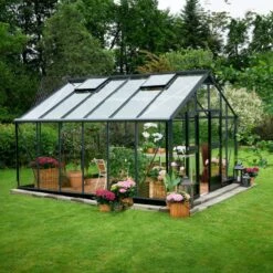 Serre Anthracite 16,2m² En Verre Trempé Gartner - Juliana