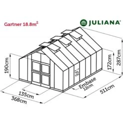 Serre Anthracite 18,8m² En Verre Trempé Gartner - Juliana 21 Serre Anthracite 18,8m² En Verre Trempé Gartner - Juliana -Jardin Serre Boutique serre anthracite 188m en verre trempe gardener juliana 9