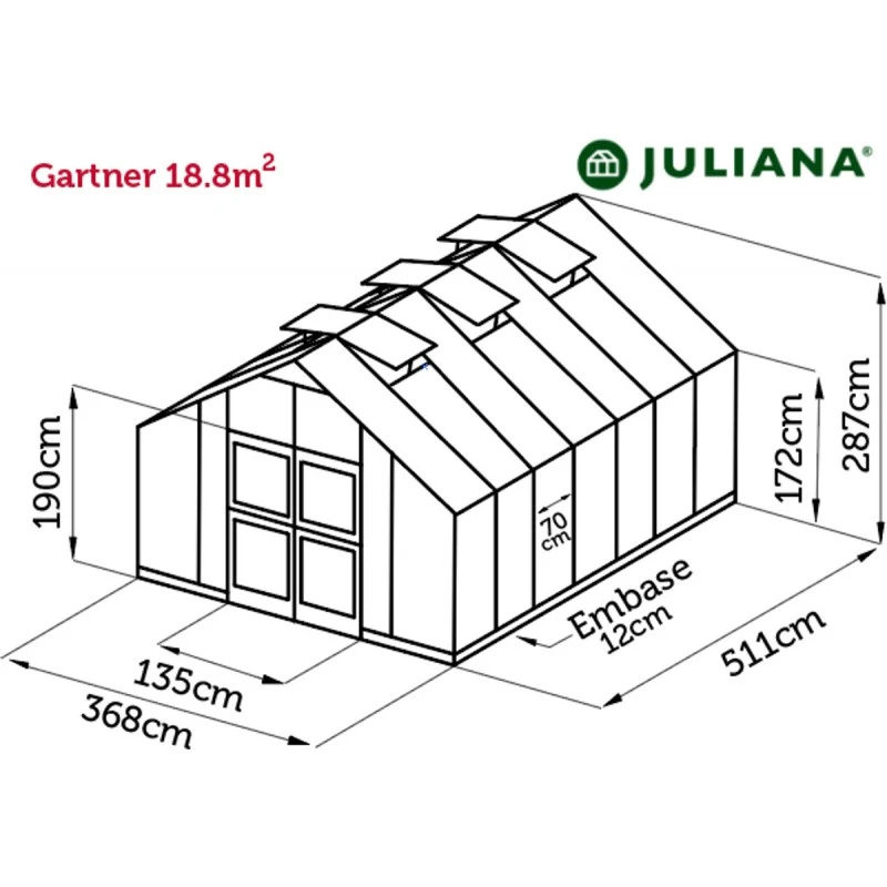 Serre Anthracite 18,8m² En Verre Trempé Gartner - Juliana 12 Serre Anthracite 18,8m² En Verre Trempé Gartner - Juliana – Image 10