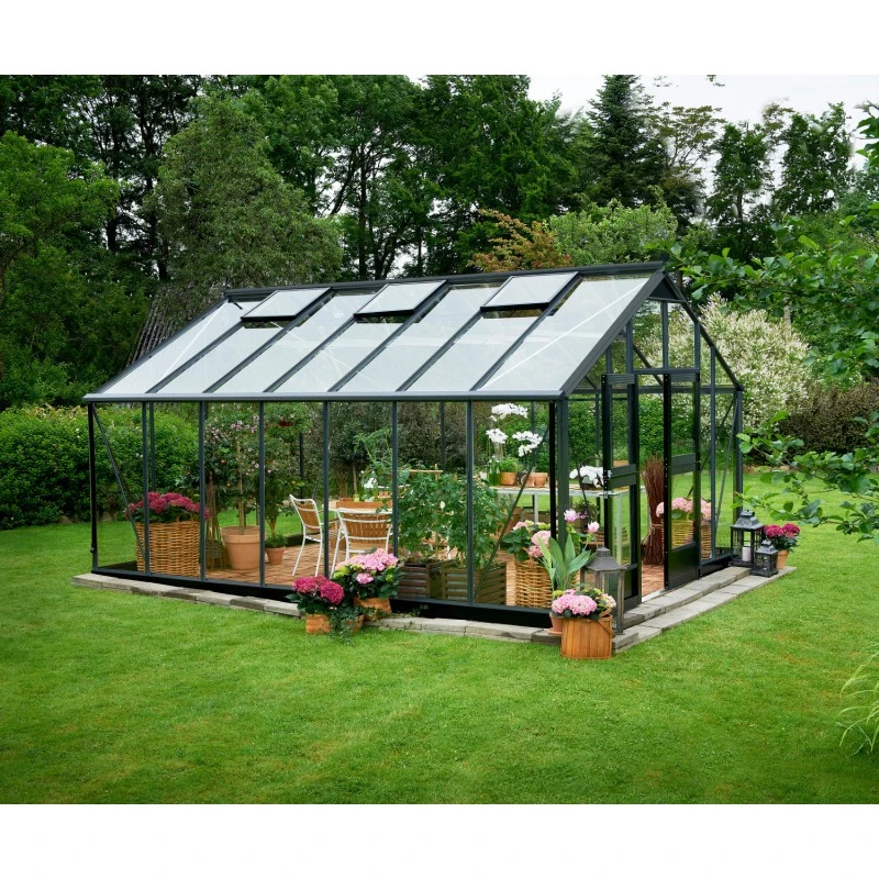 Serre Anthracite 18,8m² En Verre Trempé Gartner - Juliana 3 Serre Anthracite 18,8m² En Verre Trempé Gartner - Juliana