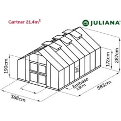 Serre Anthracite 21,4m² En Polycarbonate 10mm Gartner - Juliana -Jardin Serre Boutique serre anthracite 214m en polycarbonate 10mm gardener juliana 15
