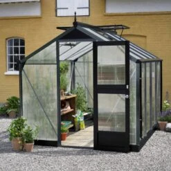Serre Anthracite 6,6m² En Polycarbonate 10mm Compact - Juliana
