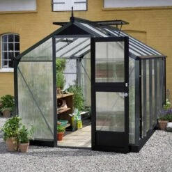 Serre Anthracite 8,2m² En Polycarbonate 10mm Compact - Juliana
