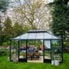 Serre Anthracite Grand Oase 13m² Aluminium Et Verre Trempé 3mm - Juliana -Jardin Serre Boutique serre anthracite grand oase 13m aluminium et verre trempe 3mm juliana