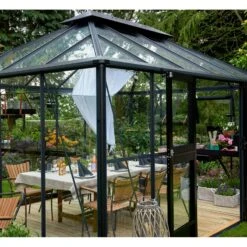 Serre Anthracite Grand Oase 13m² Aluminium Et Verre Trempé 3mm - Juliana -Jardin Serre Boutique serre anthracite grand oase 13m aluminium et verre trempe 3mm juliana 11