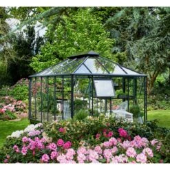 Serre Anthracite Grand Oase 13m² Aluminium Et Verre Trempé 3mm - Juliana -Jardin Serre Boutique serre anthracite grand oase 13m aluminium et verre trempe 3mm juliana 15
