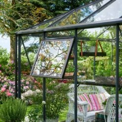 Serre Anthracite Grand Oase 13m² Aluminium Et Verre Trempé 3mm - Juliana -Jardin Serre Boutique serre anthracite grand oase 13m aluminium et verre trempe 3mm juliana 16