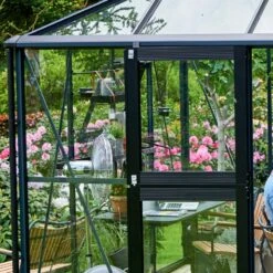 Serre Anthracite Grand Oase 13m² Aluminium Et Verre Trempé 3mm - Juliana -Jardin Serre Boutique serre anthracite grand oase 13m aluminium et verre trempe 3mm juliana 19