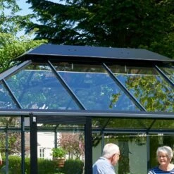 Serre Anthracite Grand Oase 13m² Aluminium Et Verre Trempé 3mm - Juliana -Jardin Serre Boutique serre anthracite grand oase 13m aluminium et verre trempe 3mm juliana 4
