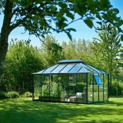 Serre Anthracite Grand Oase 13m² Aluminium Et Verre Trempé 3mm - Juliana -Jardin Serre Boutique serre anthracite grand oase 13m aluminium et verre trempe 3mm juliana 6