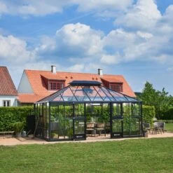 Serre Anthracite Grand Oase 18,8m² Aluminium Et Verre Trempé 3mm - Juliana -Jardin Serre Boutique serre anthracite grand oase 188m aluminium anthracite et verre trempe 3mm juliana 1