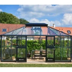 Serre Anthracite Grand Oase 18,8m² Aluminium Et Verre Trempé 3mm - Juliana -Jardin Serre Boutique serre anthracite grand oase 188m aluminium anthracite et verre trempe 3mm juliana 2