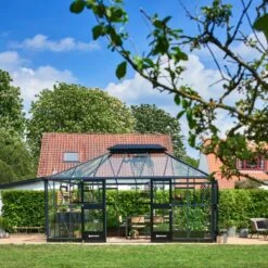 Serre Anthracite Grand Oase 18,8m² Aluminium Et Verre Trempé 3mm - Juliana -Jardin Serre Boutique serre anthracite grand oase 188m aluminium anthracite et verre trempe 3mm juliana 3