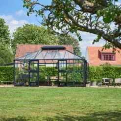 Serre Anthracite Grand Oase 18,8m² Aluminium Et Verre Trempé 3mm - Juliana -Jardin Serre Boutique serre anthracite grand oase 188m aluminium anthracite et verre trempe 3mm juliana 4