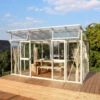 Serre Aphrodite 11,5m² En Aluminium Blanc Et Vitrage Combiné - Vitavia -Jardin Serre Boutique serre aphrodite 115m en aluminium blanc et vitrage combine vitavia