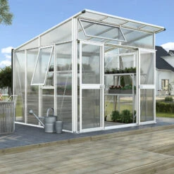 Serre Aphrodite 7,8m² En Aluminium Blanc Et Panneaux De Polycarbonate 10mm - Vitavia