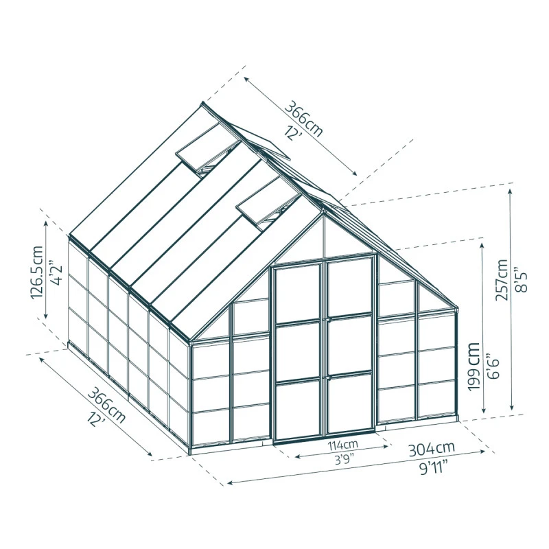Serre Balance™ 11m² Structure Argent Et Panneaux Hybrides – Canopia By Palram 4 Serre Balance™ 11m² Structure Argent Et Panneaux Hybrides – Canopia By Palram – Image 2