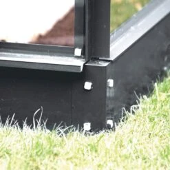 Serre Carvi Merkur 8,10m² En Aluminium Laqué Gris Et Verre Trempé 3mm + Embase Incluse - Natura Lams -Jardin Serre Boutique serre carvi merkur 825m en aluminium laque gris et verre trempe 3mm embase incluse natura lams 5