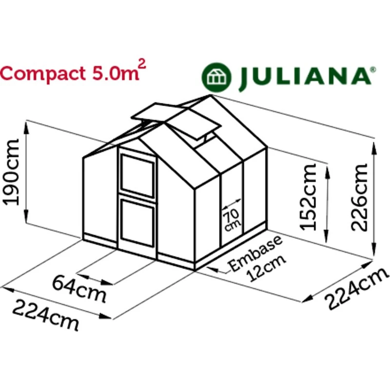 Serre Compact 5m² Anthracite En Polycarbonate 10mm - Juliana 17 Serre Compact 5m² Anthracite En Polycarbonate 10mm - Juliana – Image 15