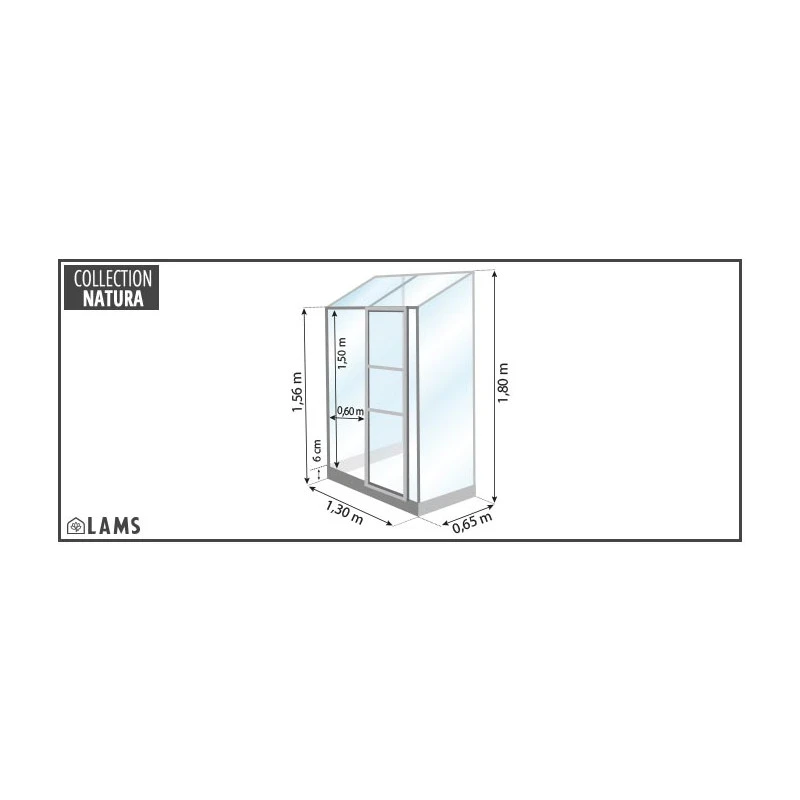 Serre Melissa Ida 0,9m² En Aluminium Naturel Et Verre Trempé 3mm + Embase Incluse – Natura Lams 6 Serre Melissa Ida 0,9m² En Aluminium Naturel Et Verre Trempé 3mm + Embase Incluse – Natura Lams – Image 4