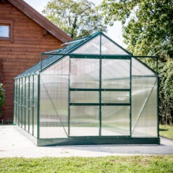 Serre De Jardin 10,37m² Verte En Polycarbonate 6mm + Base - Habrita 17 Serre De Jardin 10,37m² Verte En Polycarbonate 6mm + Base - Habrita -Jardin Serre Boutique serre de jardin 1033m verte en polycarbonate 6mm base 2