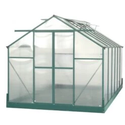 Serre De Jardin 10,37m² Verte En Polycarbonate 6mm + Base - Habrita 18 Serre De Jardin 10,37m² Verte En Polycarbonate 6mm + Base - Habrita -Jardin Serre Boutique serre de jardin 1033m verte en polycarbonate 6mm base 3