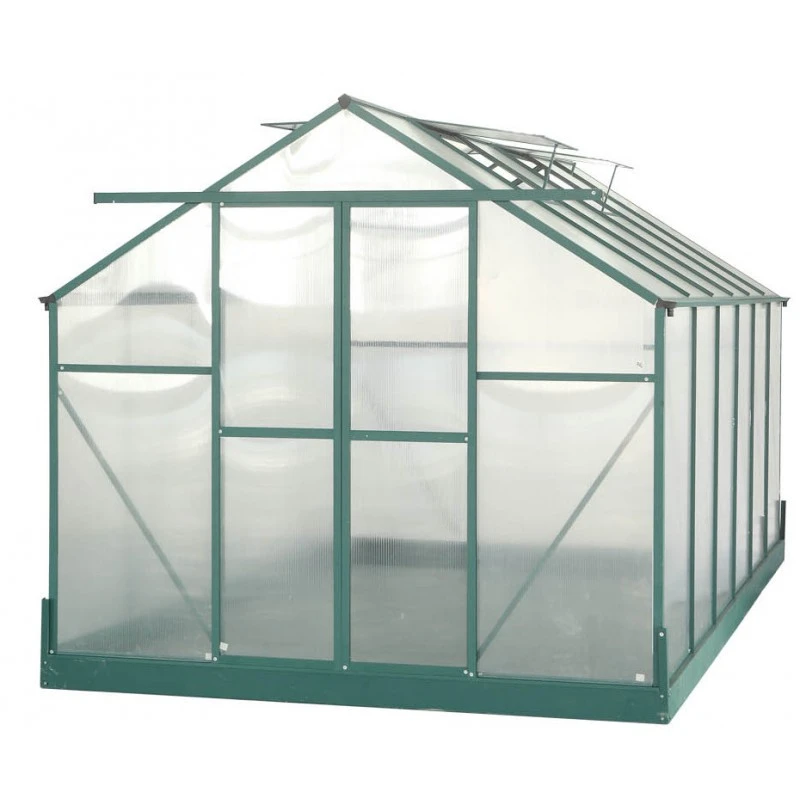 Serre De Jardin 10,37m² Verte En Polycarbonate 6mm + Base - Habrita 6 Serre De Jardin 10,37m² Verte En Polycarbonate 6mm + Base - Habrita – Image 4