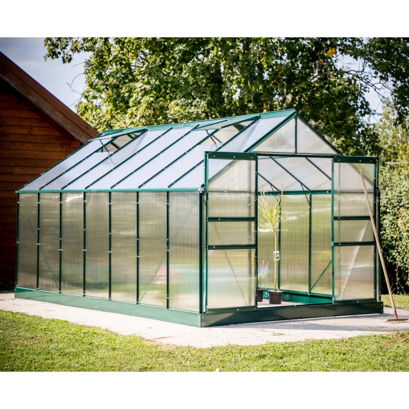 Serre De Jardin 10,37m² Verte En Polycarbonate 6mm + Base - Habrita 12 Serre De Jardin 10,37m² Verte En Polycarbonate 6mm + Base - Habrita – Image 10