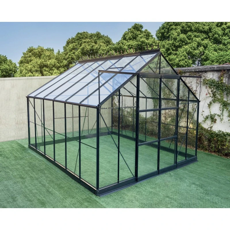 Serre De Jardin 11,04m² En Aluminium Anthracite Et Verre Trempé 4mm - Green Protect 4 Serre De Jardin 11,04m² En Aluminium Anthracite Et Verre Trempé 4mm - Green Protect – Image 2