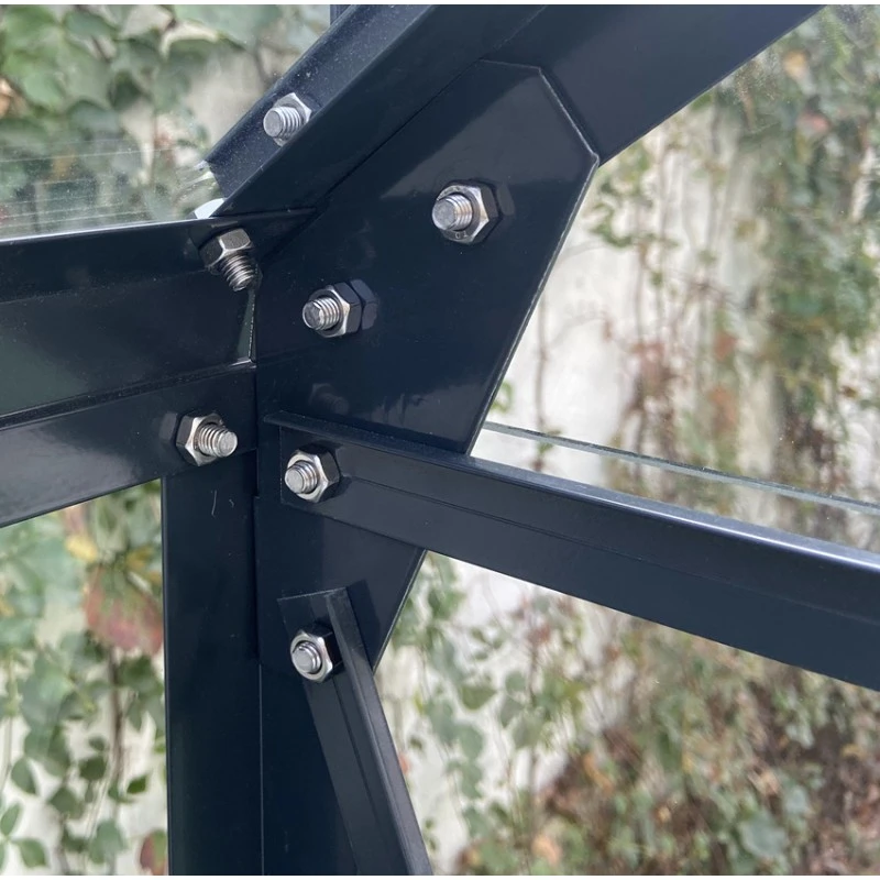 Serre De Jardin 11,04m² En Aluminium Anthracite Et Verre Trempé 4mm - Green Protect 11 Serre De Jardin 11,04m² En Aluminium Anthracite Et Verre Trempé 4mm - Green Protect – Image 9