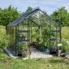 Serre De Jardin 11,3m² En Verre Trempé BLOCKLEY Noire - Halls Costwold -Jardin Serre Boutique serre de jardin 113m en verre trempe blockley noire eden greenhouses