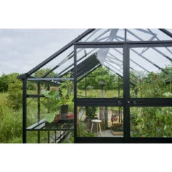 Serre De Jardin 11,3m² En Verre Trempé BLOCKLEY Noire - Halls Costwold -Jardin Serre Boutique serre de jardin 113m en verre trempe blockley noire eden greenhouses 4