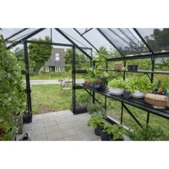Serre De Jardin 11,3m² En Verre Trempé BLOCKLEY Noire - Halls Costwold -Jardin Serre Boutique serre de jardin 113m en verre trempe blockley noire eden greenhouses 6